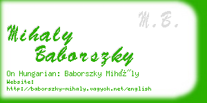 mihaly baborszky business card